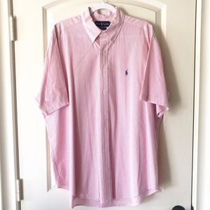 Ralph Lauren Pink and White Pin Stripe Button down shirt XL